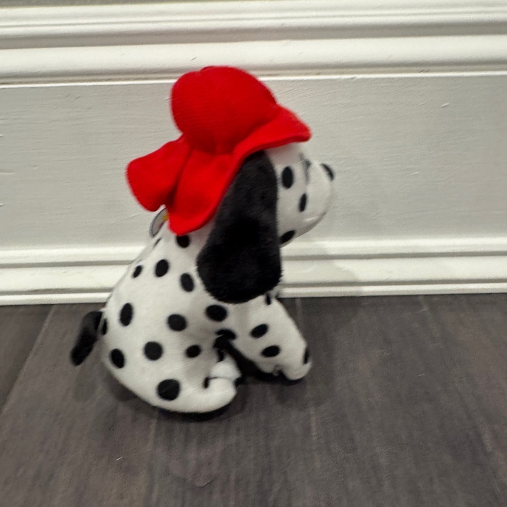 NWT 7 inch Firehouse Dalmatian Dog Plush Toy with Red Firefighter Hat - Picture 4 of 4
